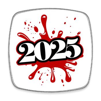2025 klecks - Viereckiger Kühlschrankmagnet - Weiß - Vorne