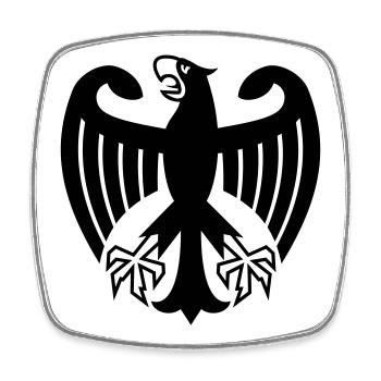 Deutschland Adler - Viereckiger Kühlschrankmagnet - Weiß - Vorne