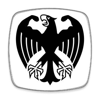 Fitness Adler mit Muskeln - Viereckiger Kühlschrankmagnet - Weiß - Vorne