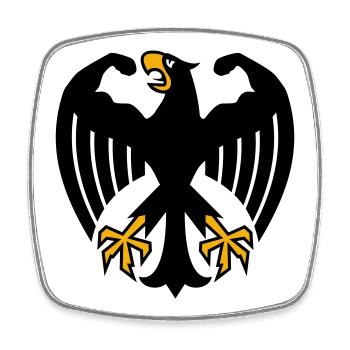 German Fitness Federal Eagle with Muscles - Square fridge magnet - white - Front