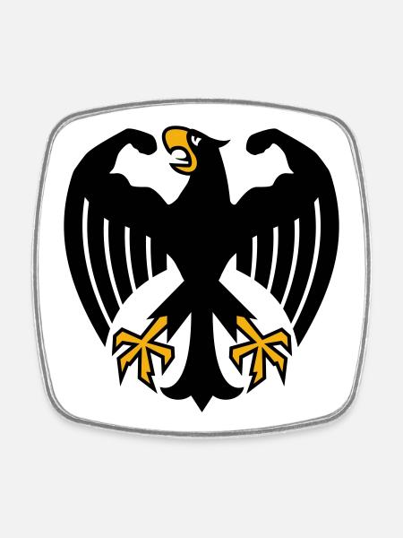 Deutscher Fitness Bundesadler mit Muskeln - Viereckiger Kühlschrankmagnet - Weiß
