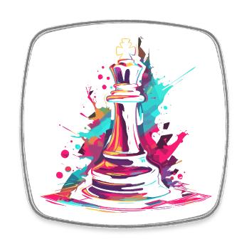 Schach Graffiti - Viereckiger Kühlschrankmagnet - Weiß - Vorne