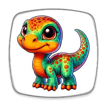 Dinosaur - Square fridge magnet - white - Front
