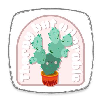 Thorny but Adorable Cactus - Viereckiger Kühlschrankmagnet - Weiß - Vorne