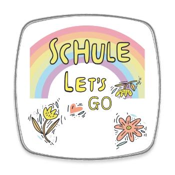 Schule Einschulung - Viereckiger Kühlschrankmagnet - Weiß - Vorne