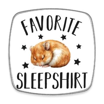 Sleeping hamster - Square fridge magnet - white - Front