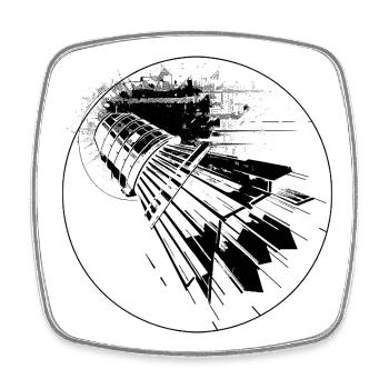 Shuttlecock - Square fridge magnet - white - Front
