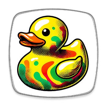 Ente Ente Ente Ente Ente - Viereckiger Kühlschrankmagnet - Weiß - Vorne