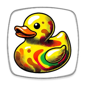 Ente Ente Ente Ente Ente - Viereckiger Kühlschrankmagnet - Weiß - Vorne