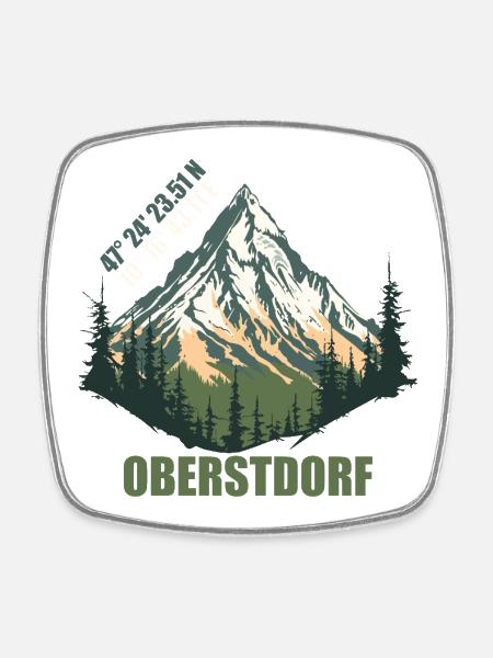 Oberstdorf - Viereckiger Kühlschrankmagnet - Weiß