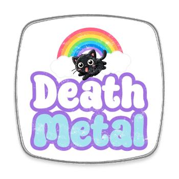 Death Metal - Viereckiger Kühlschrankmagnet - Weiß - Vorne
