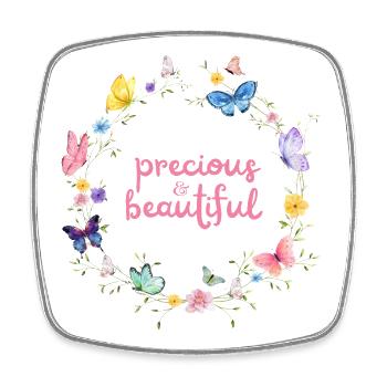 precious & beautiful - Viereckiger Kühlschrankmagnet - Weiß - Vorne