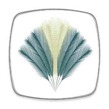 Eventail de plumes - Magnet carré - blanc - Devant