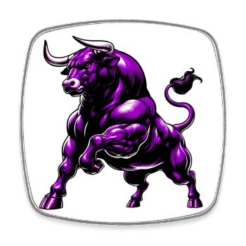 Stier - Viereckiger Kühlschrankmagnet - Weiß - Vorne