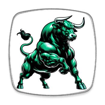 Bull - Square fridge magnet - white - Front