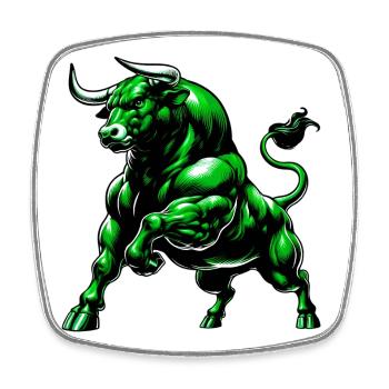 Stier - Viereckiger Kühlschrankmagnet - Weiß - Vorne