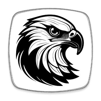Stilvoller Adler Liniengrafik - Viereckiger Kühlschrankmagnet - Weiß - Vorne