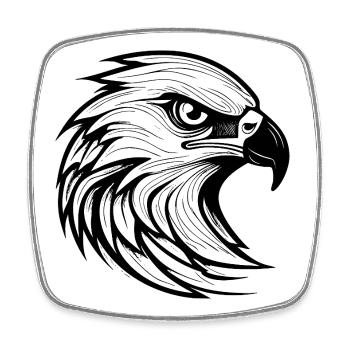 Detailed Eagle Head Illustration - Square fridge magnet - white - Front