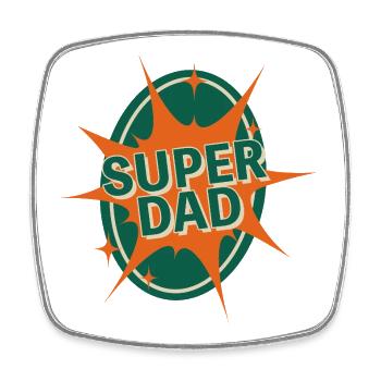 Super Dad Comic Style Design - Square fridge magnet - white - Front