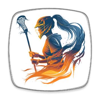 Lacrosse Girls Vaporwave - Square fridge magnet - white - Front