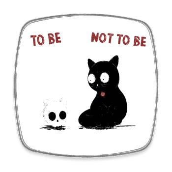 Schroedinger's Poetic Cat - Square fridge magnet - white - Front