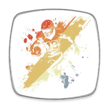 Joueur de football vintage - Magnet carré - blanc - Devant
