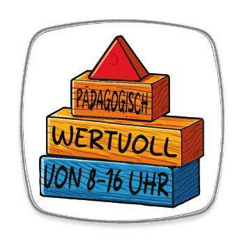 Pädagogisch wertvoll von 8 - 16uhr - Viereckiger Kühlschrankmagnet - Weiß - Vorne