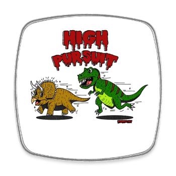 Cartoon-Dinos - Viereckiger Kühlschrankmagnet - Weiß - Vorne