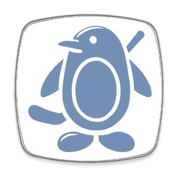 Penguin Hockey Silhouette Minimalist - Square fridge magnet - white - Front