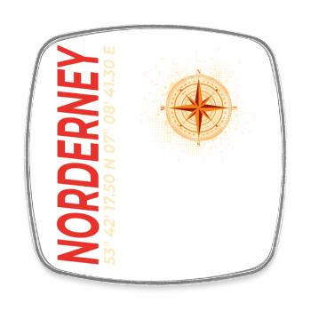 Norderney - Viereckiger Kühlschrankmagnet - Weiß - Vorne