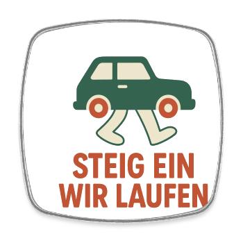 Steig ein, wir laufen - Viereckiger Kühlschrankmagnet - Weiß - Vorne