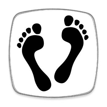 Barefoot Heart - barefoot heart - Square fridge magnet - white - Front