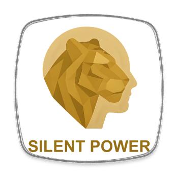 Silent Power - Square fridge magnet - white - Front
