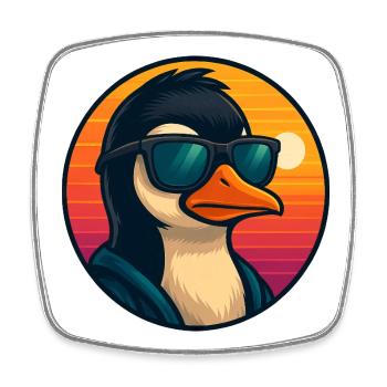 Cooler Pinguin Sonnenbrille Sommer Cartoon - Viereckiger Kühlschrankmagnet - Weiß - Vorne
