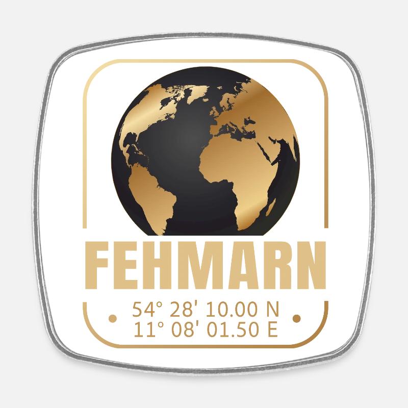 Fehmarn - Viereckiger Kühlschrankmagnet - Weiß