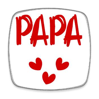 PAPA. VATERTAG. FROHER VATERTAG. ALLES GUTE ZUM GEBURTSTAG. - Viereckiger Kühlschrankmagnet - Weiß - Vorne
