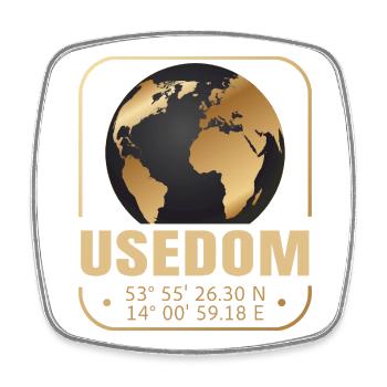 Usedom - Viereckiger Kühlschrankmagnet - Weiß - Vorne