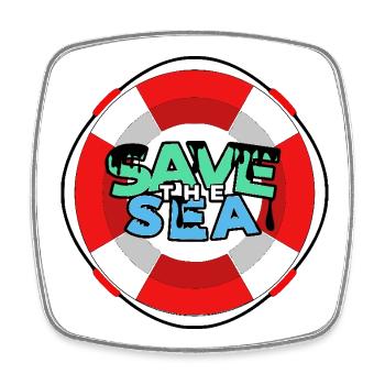 Save the sea - Magnet carré - blanc - Devant