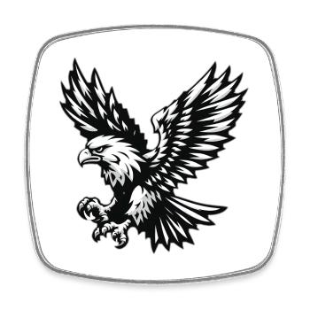 Adler schwarz weiss - Viereckiger Kühlschrankmagnet - Weiß - Vorne