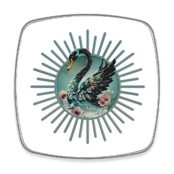 Ein Hauch von Fantasie und Eleganz, der Schwan des - Viereckiger Kühlschrankmagnet - Weiß - Vorne