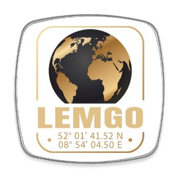 Lemgo - Viereckiger Kühlschrankmagnet - Weiß - Vorne