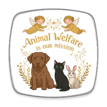 Le bien-être animal est notre mission - Magnet carré - blanc - Devant