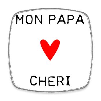 DAD. FATHER'S DAY. HAPPY FATHER'S DAY. HAPPY BIRTHDAY. - Square fridge magnet - white - Front