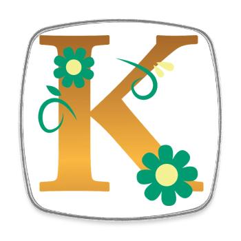 K - Viereckiger Kühlschrankmagnet - Weiß - Vorne