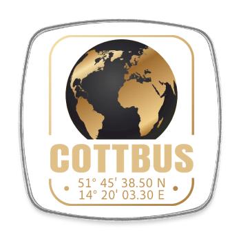 Cottbus - Viereckiger Kühlschrankmagnet - Weiß - Vorne