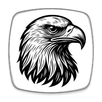 Majestic Eagle Head - Square fridge magnet - white - Front