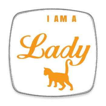 Je suis une dame aux chats – Cat Design | Drôle et rétro - Magnet carré - blanc - Devant