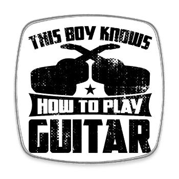 Garçon guitare - Magnet carré - blanc - Devant