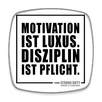 Motivation ist Luxus - Viereckiger Kühlschrankmagnet - Weiß - Vorne