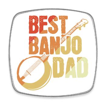 Père joueur de banjo - Magnet carré - blanc - Devant